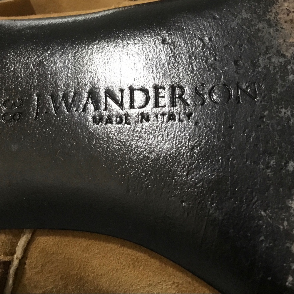 Unique Designer J.W. Anderson 🇮🇹 Ruffle Suede Ankle Booties - Picture 15 of 16